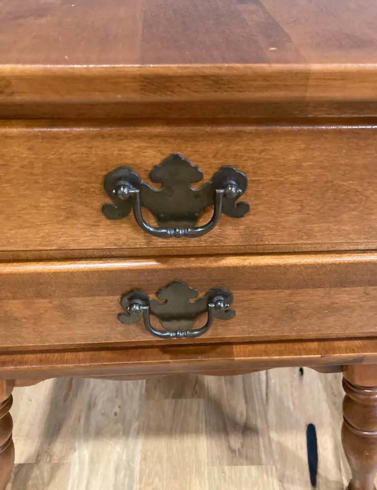 Midcentury Ethan Allen 2-Drawer Side Table