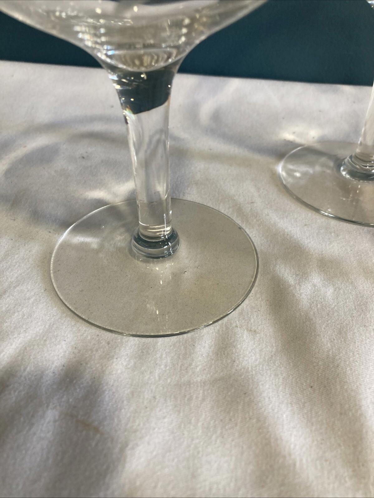 Vintage Etched Daisy Tall Sherbet Glasses Set of 3, Champagne Coupe MCM 4.75”