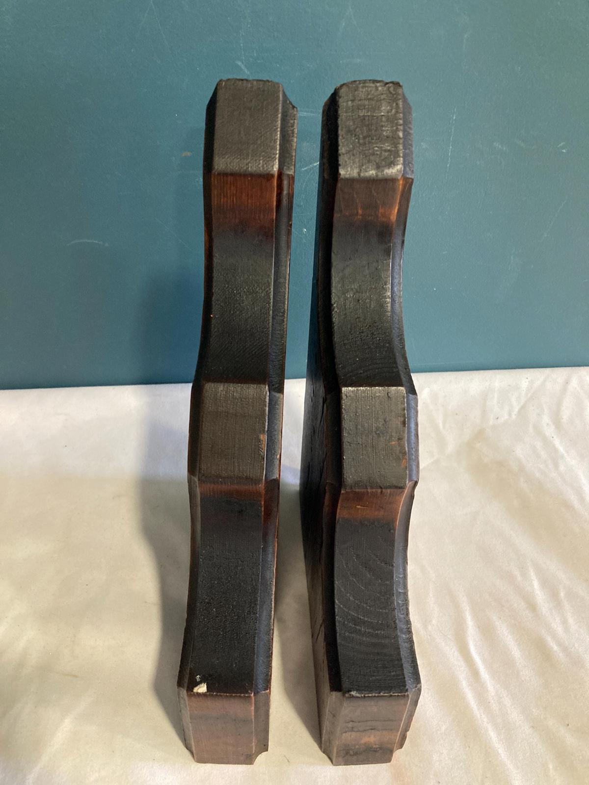 Vintage Rustic Wood Shelf Brackets, Set of 2 Architectural Salvage