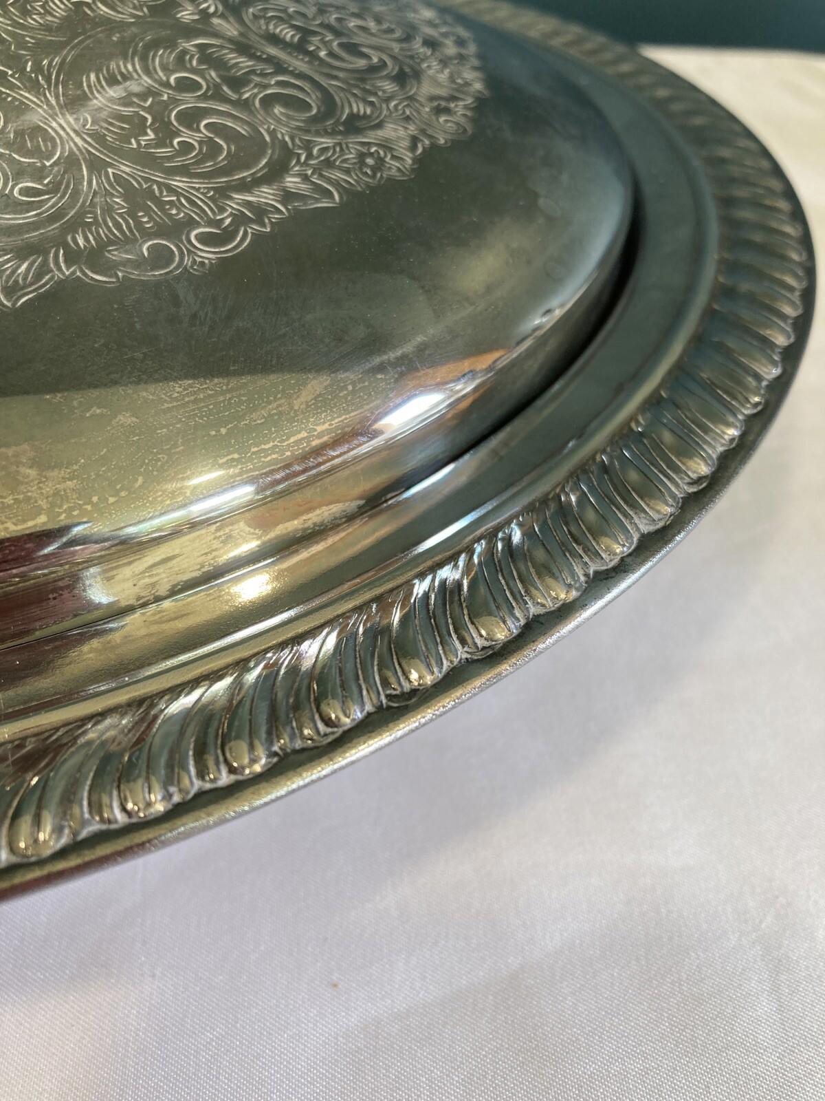 Vintage Eton Silver Plated Round Serving Dish with Lid