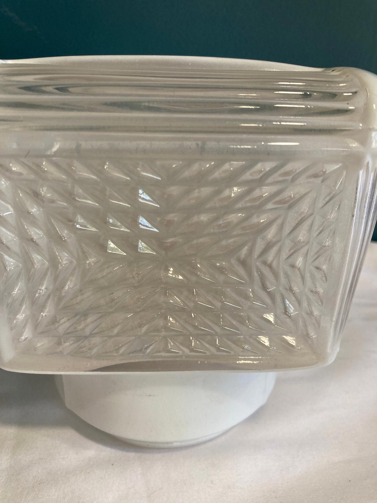 Antique Art Deco Milk Glass Woven Sconce
