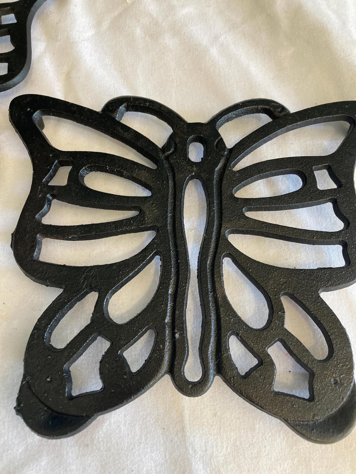 Vintage Cast Iron Butterfly Trivets
