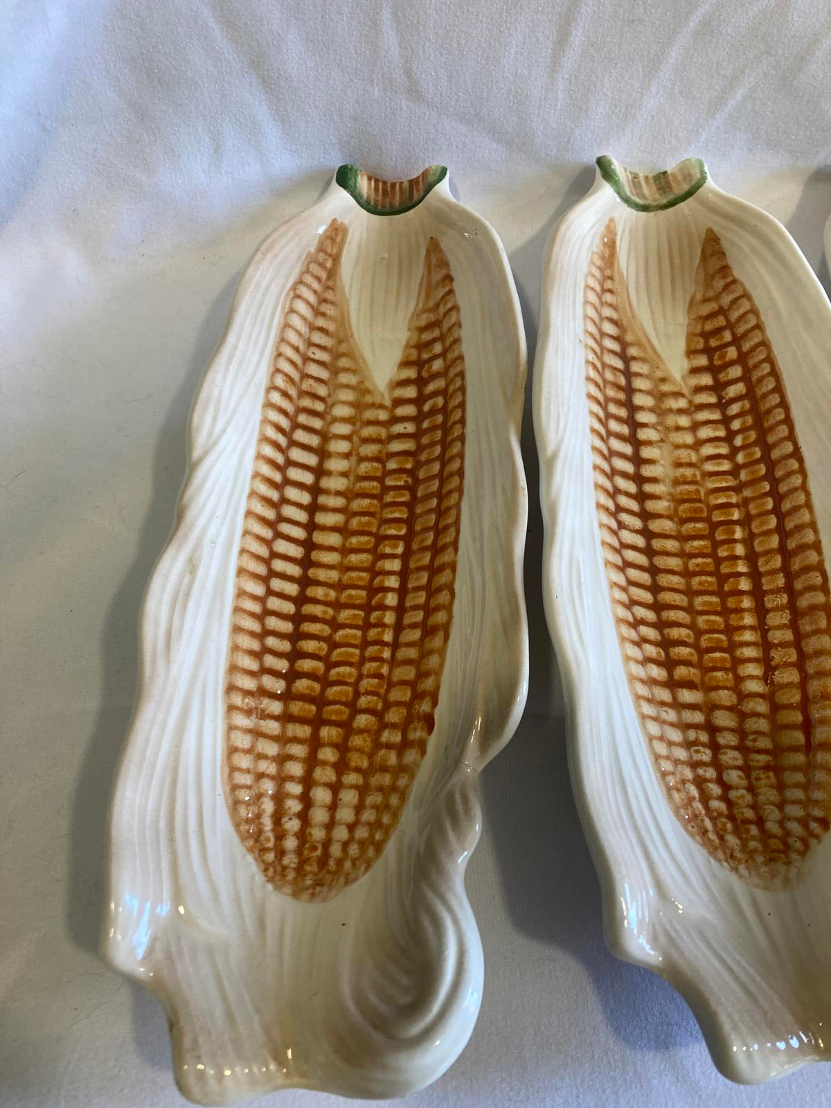 Ceramic Corn on the Cob Dishes, Set of 4 Corn Shaped Plates