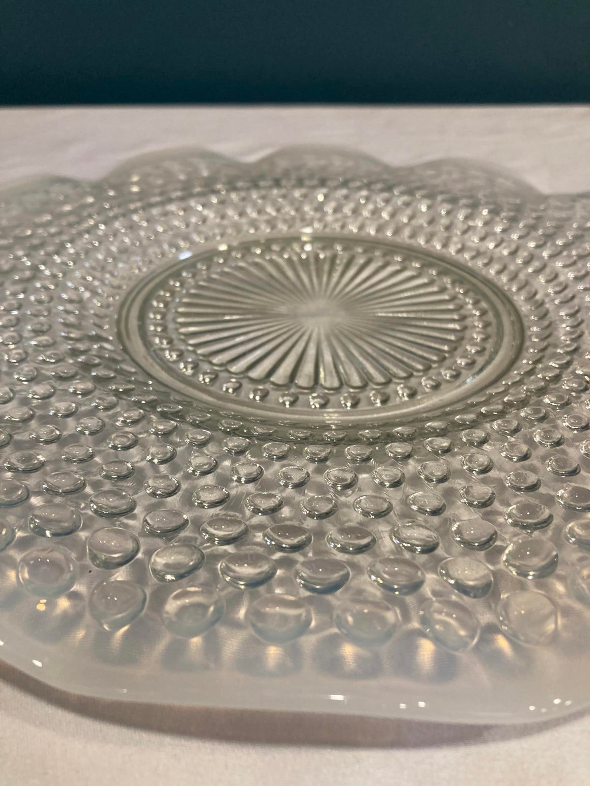 Vintage Anchor Hocking Moonstone Hobnail Plate