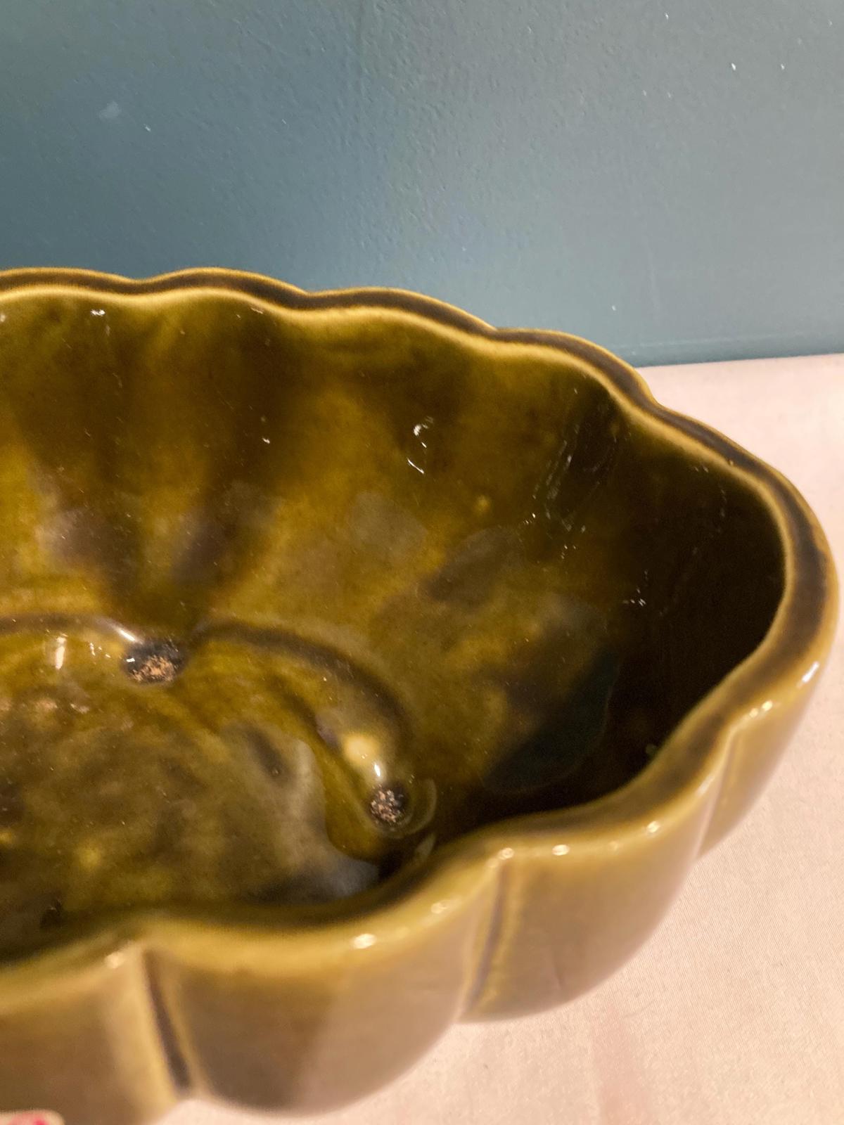 Vintage McCoy Olive Green Footed Planter – Made in USA