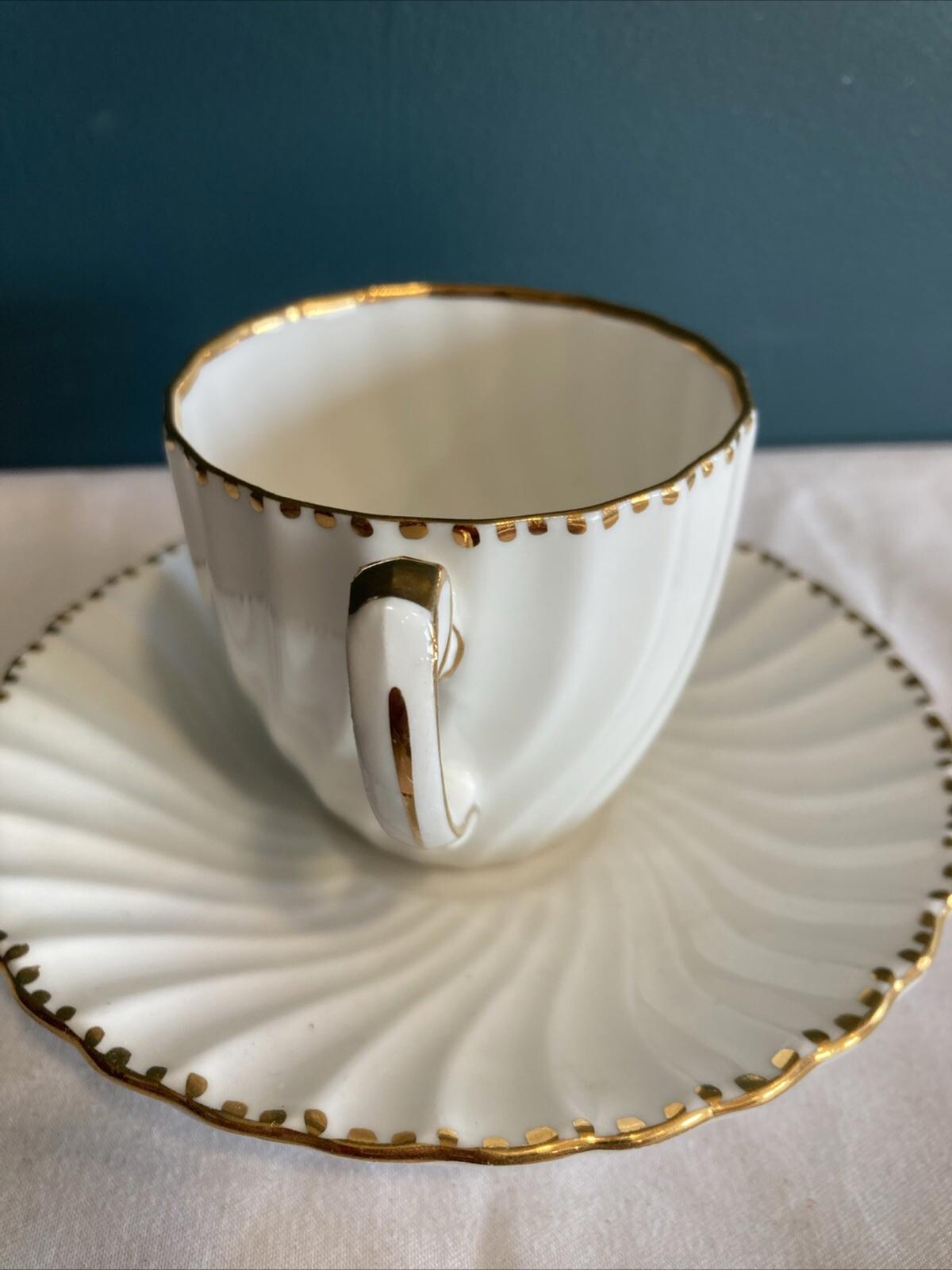Classic Old Grecian Flute Tea Cup and Saucer, Gladstone England