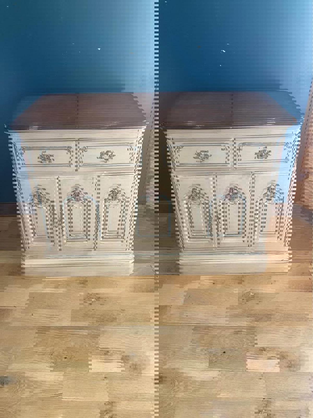 Vintage French Provencal Painted Server Buffet with Slide Out Top