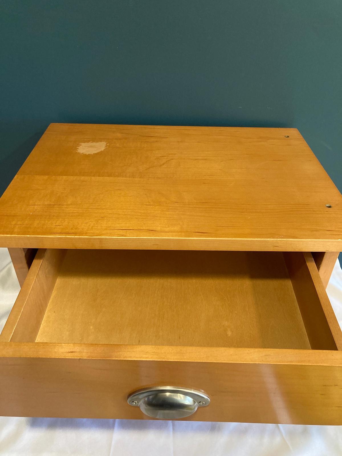 Vintage Solid Maple 2-Drawer Small Tabletop Cabinet