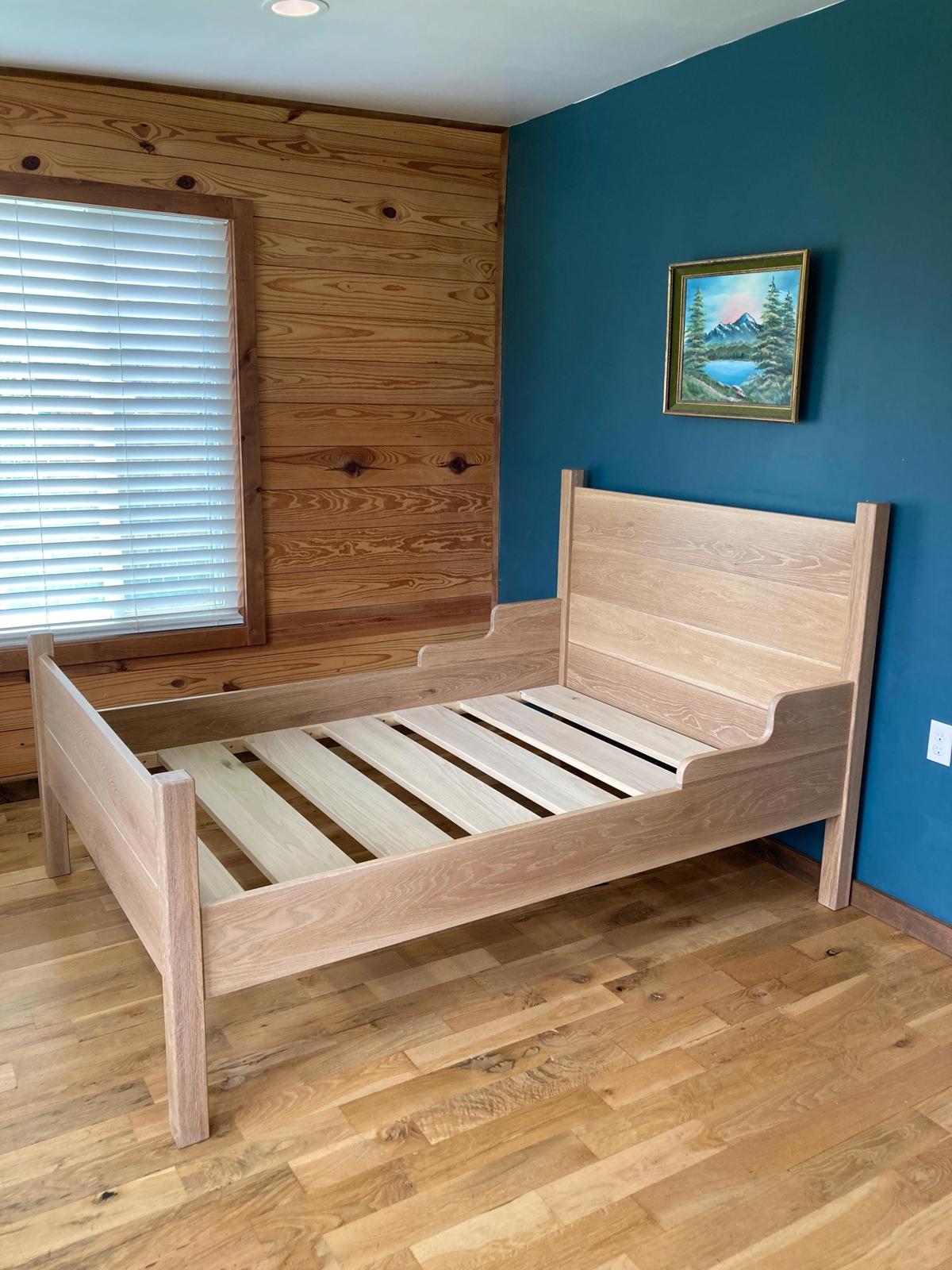 Solid Oak Bed Frame – Handmade Platform Bed – Custom Wood Bedroom Furniture