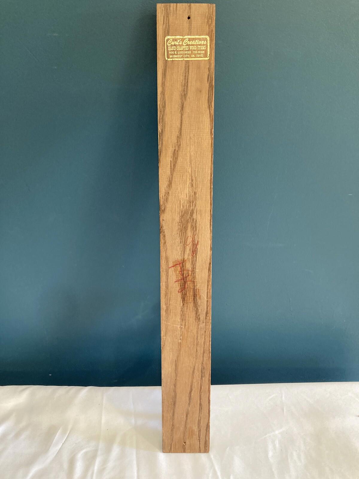 Vintage Wood & Metal Wall Hook – "Grandpa’s Hat" Handmade Carved Hanger