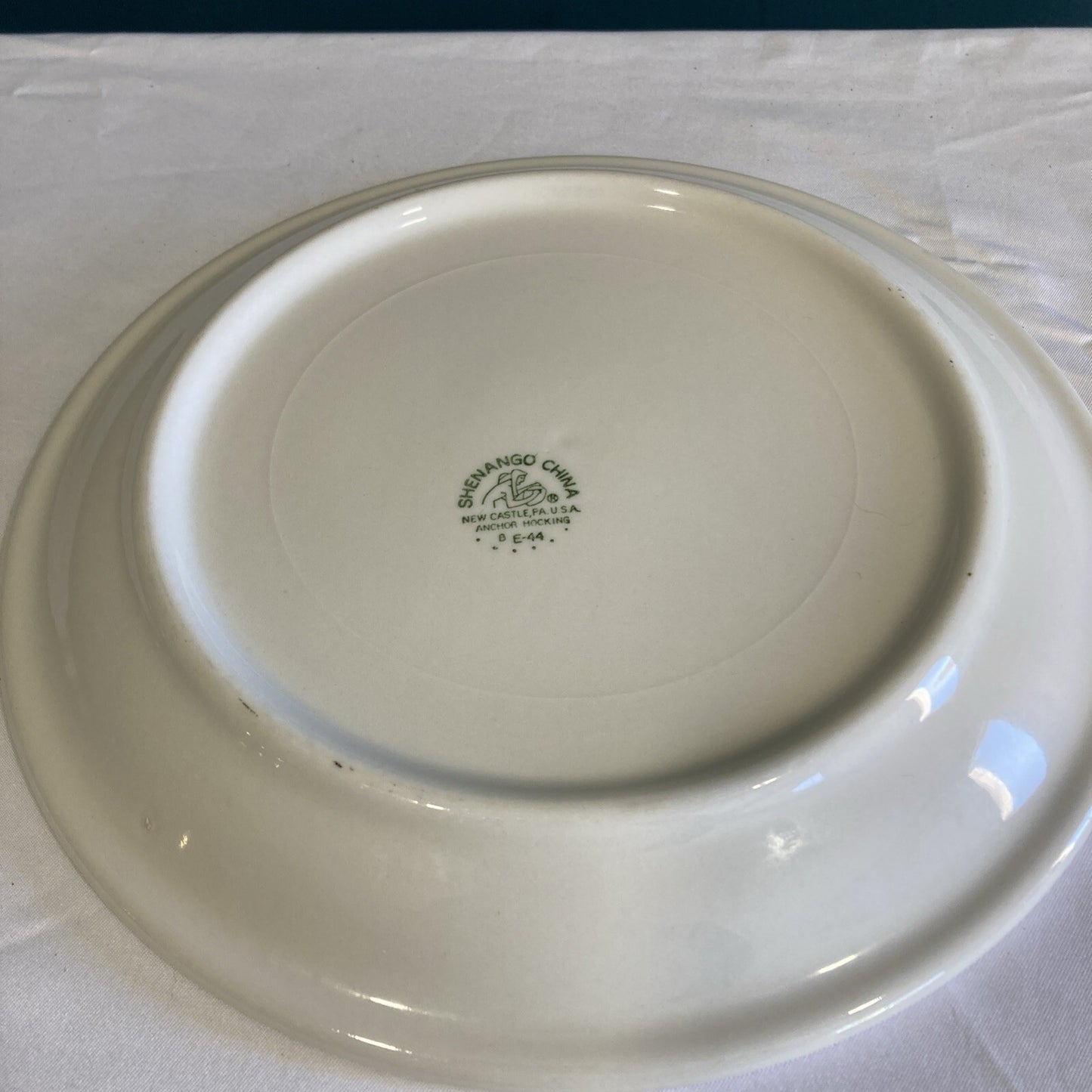 Vintage Shenango China Restaurant Ware Dinner Plate 9 Inch Black Geometric Border Anchor Hocking New Castle PA Diner China