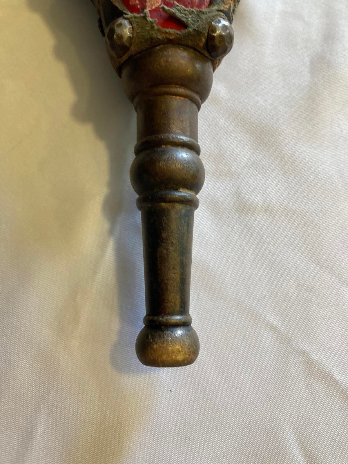 Vintage Red Fireplace Bellows with Eagle Emblem