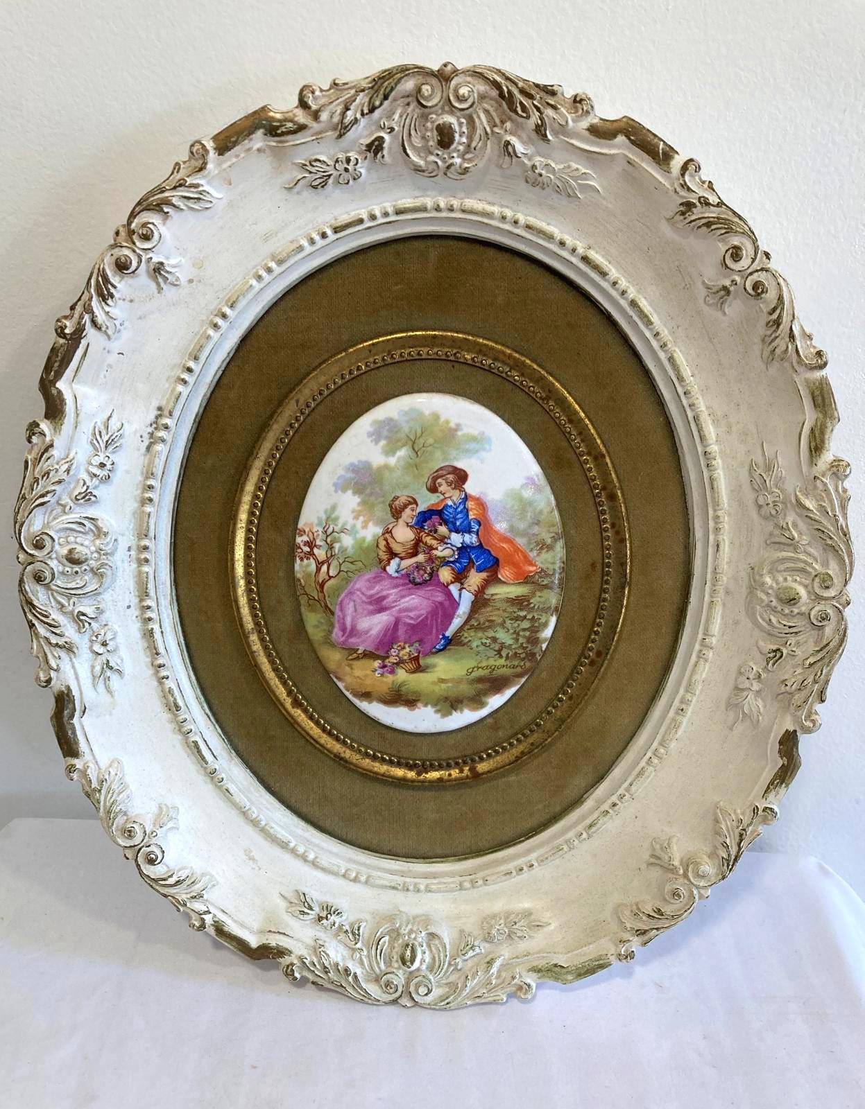 Vintage B&S Creations New York Fragonard Style Romantic Wall Plaque