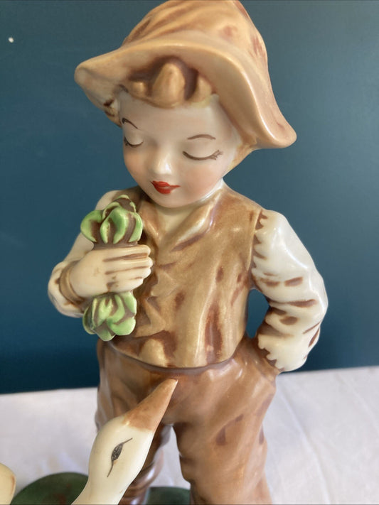 Vintage Boy with Goose Holland Figurine Mold