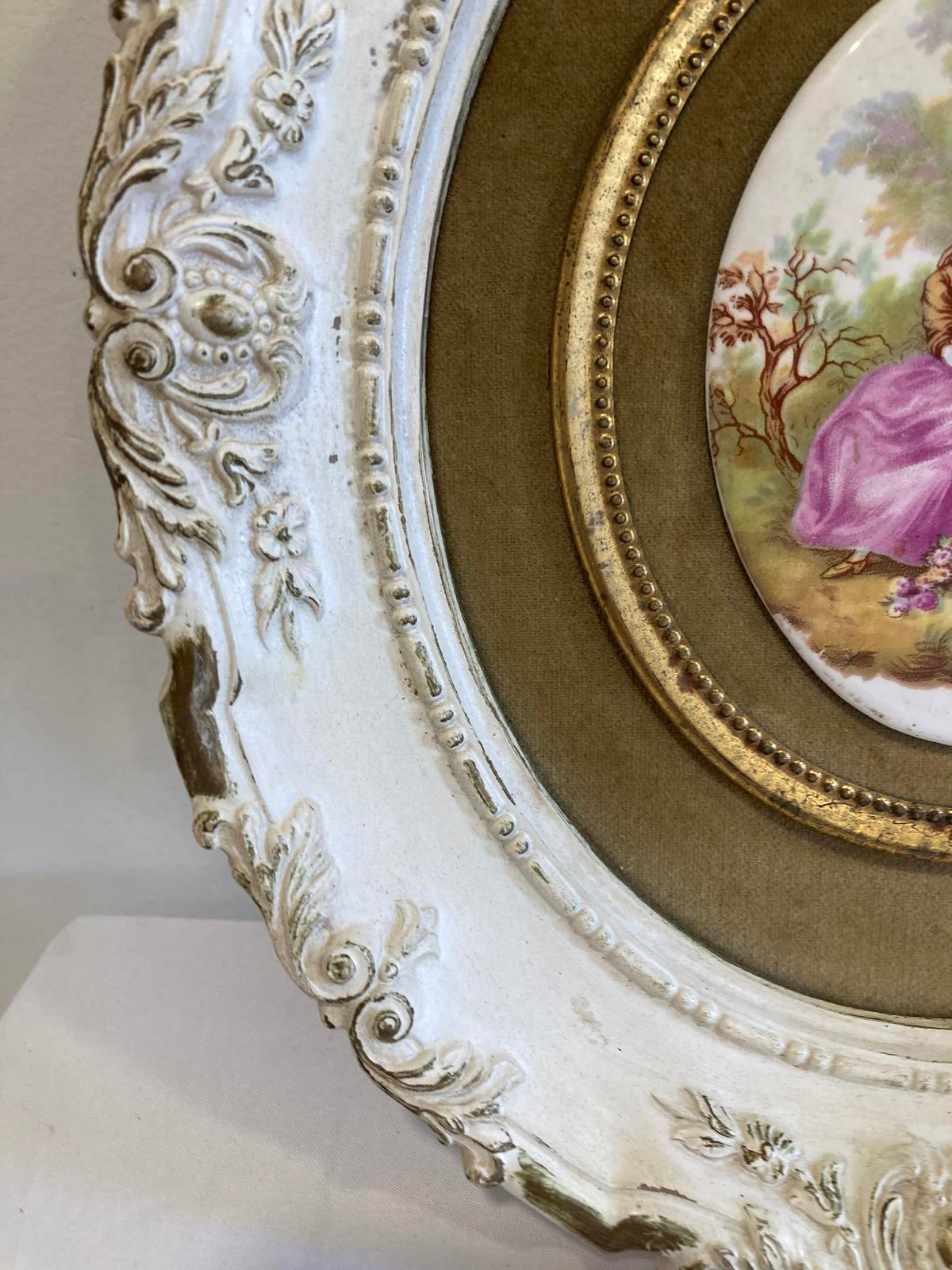 Vintage B&S Creations New York Fragonard Style Romantic Wall Plaque