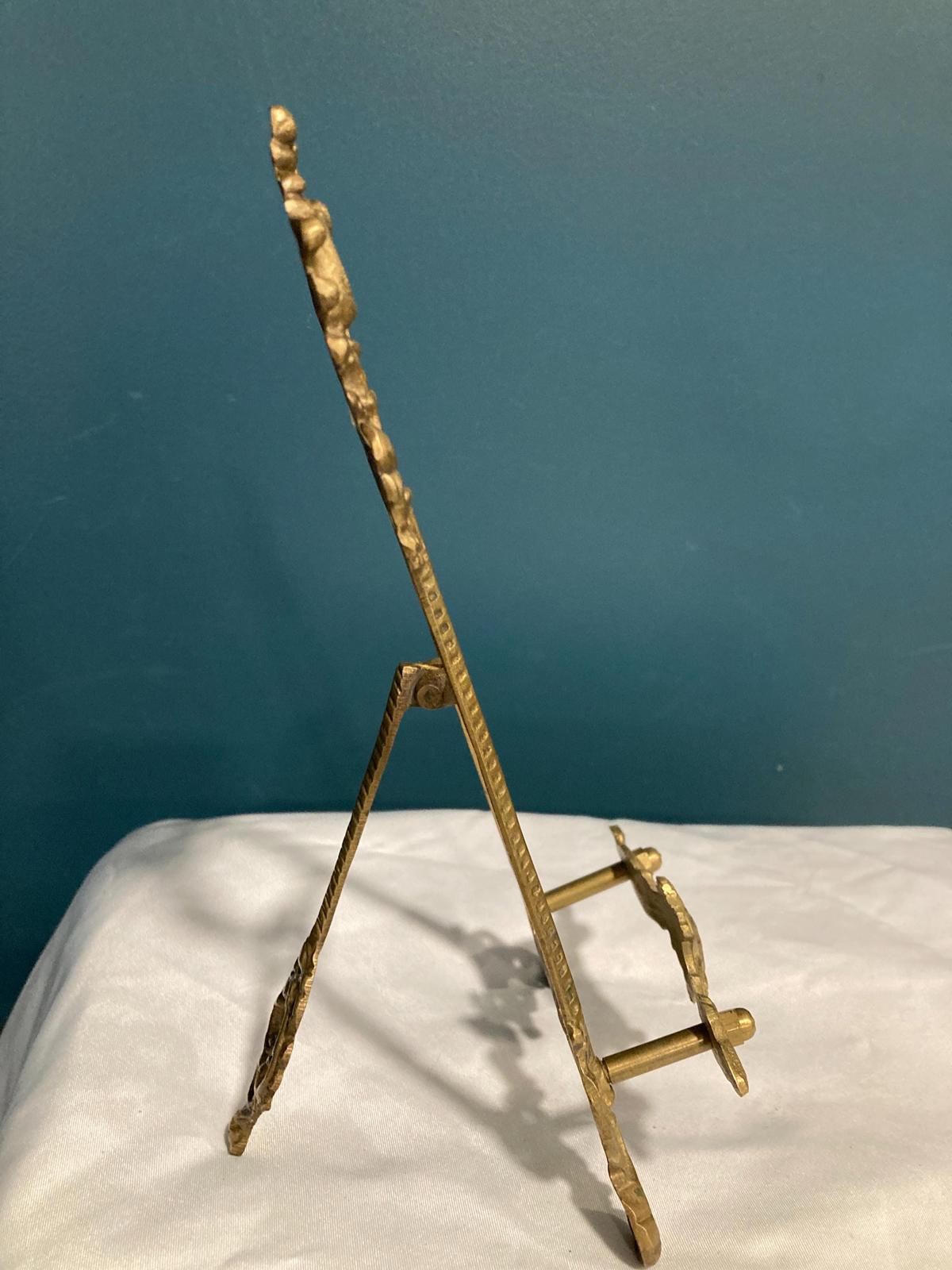 Vintage Solid Brass Ornate Table Easel