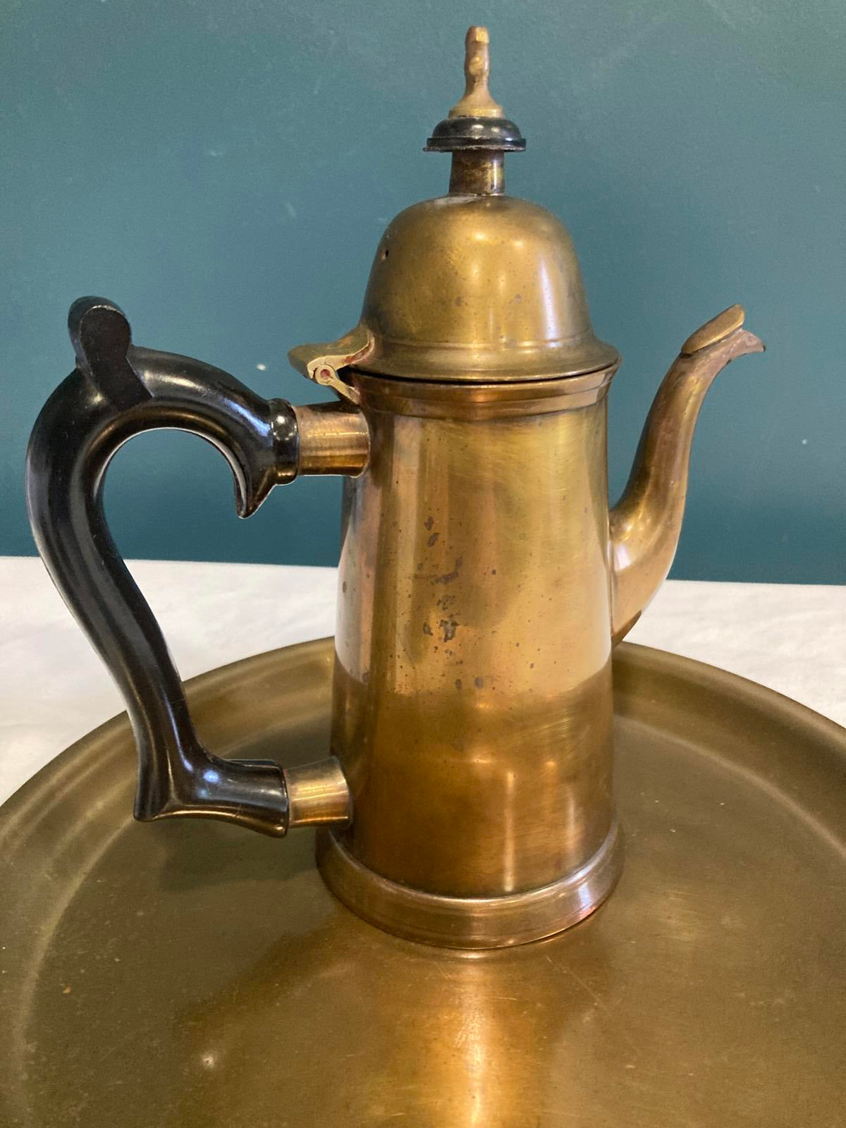 Vintage Gatco Solid Brass Coffee & Tea Set with Tray –Classic Mid-Century Design