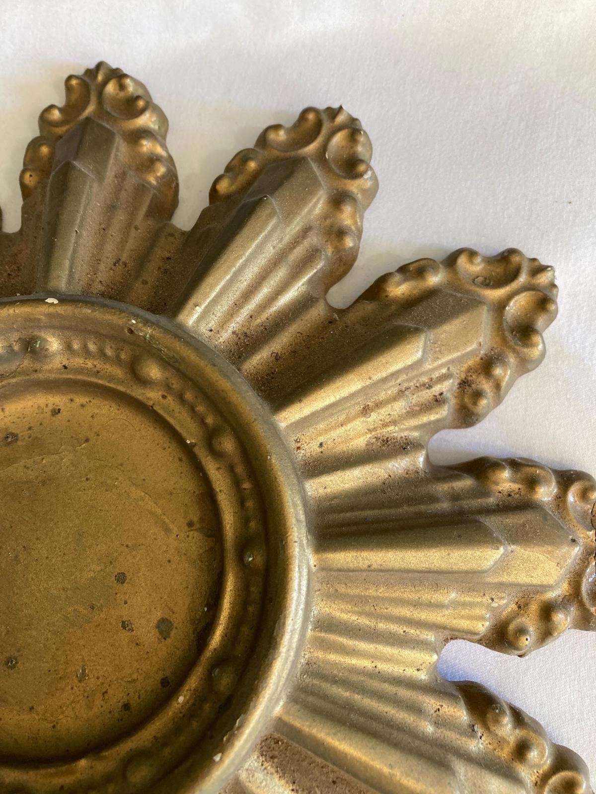 Vintage Gold Starburst Ceramic Candleholder