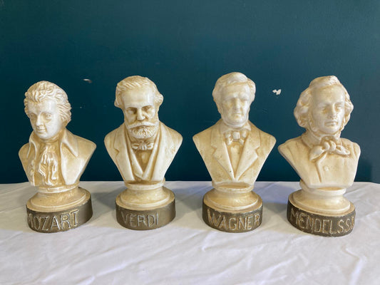 Vintage Set of 4 Composer Busts