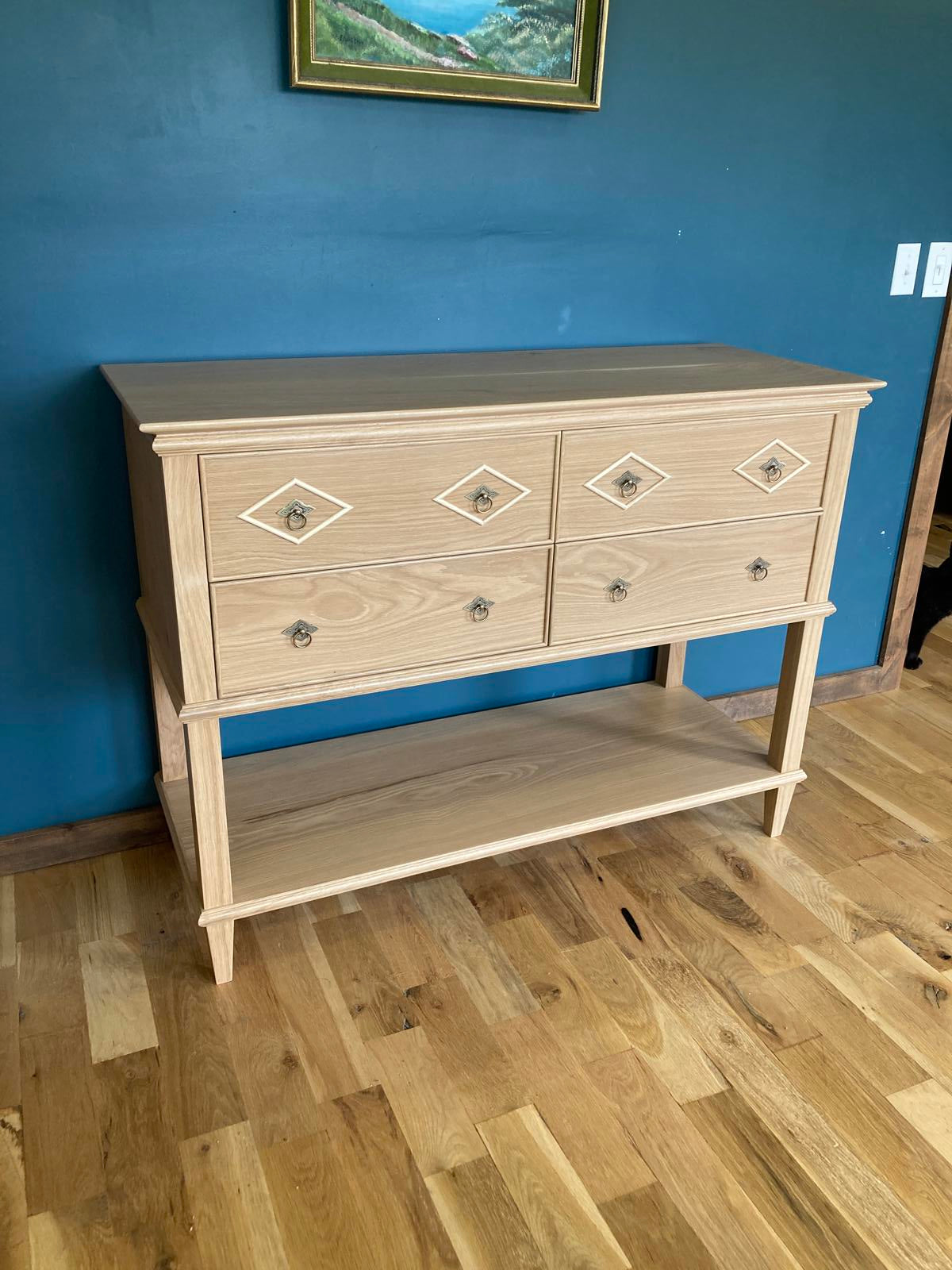 Handmade Solid Oak Console with Drawers – Entryway Table – Custom Wood Sideboard