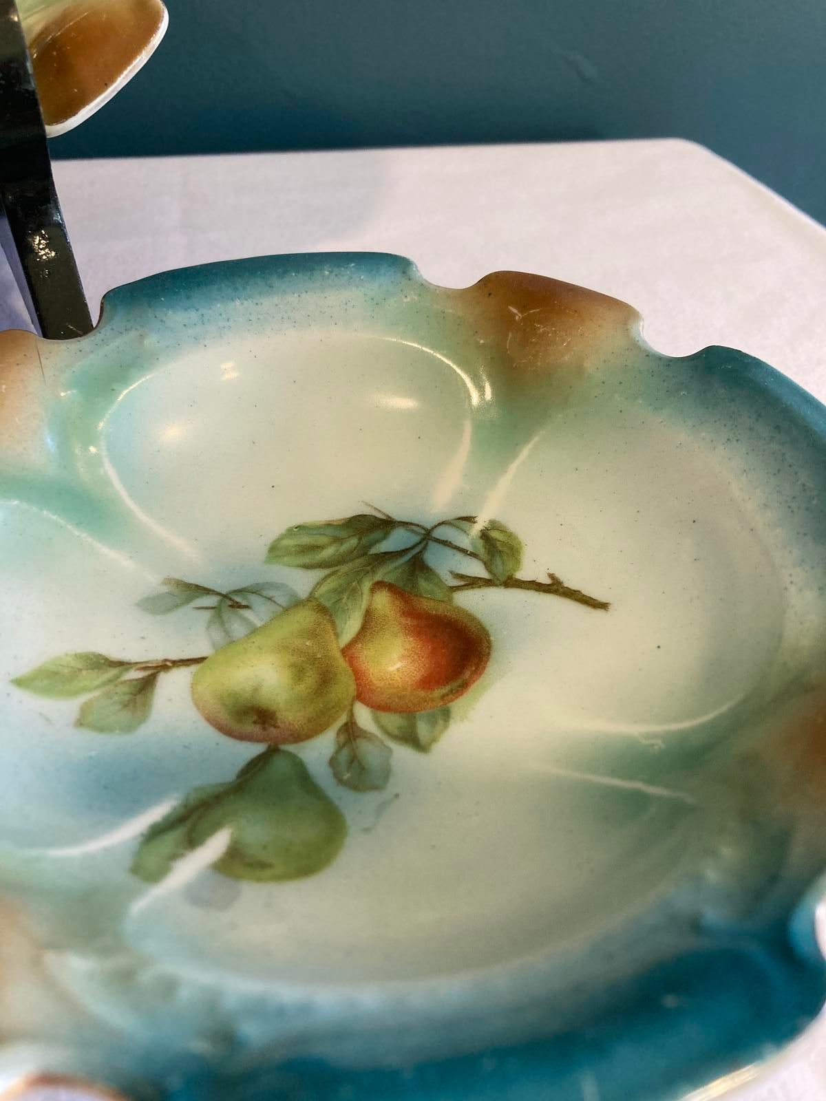 Set of 3 Antique Fruit Motif Porcelain Dishes – Hand Painted Bavaria