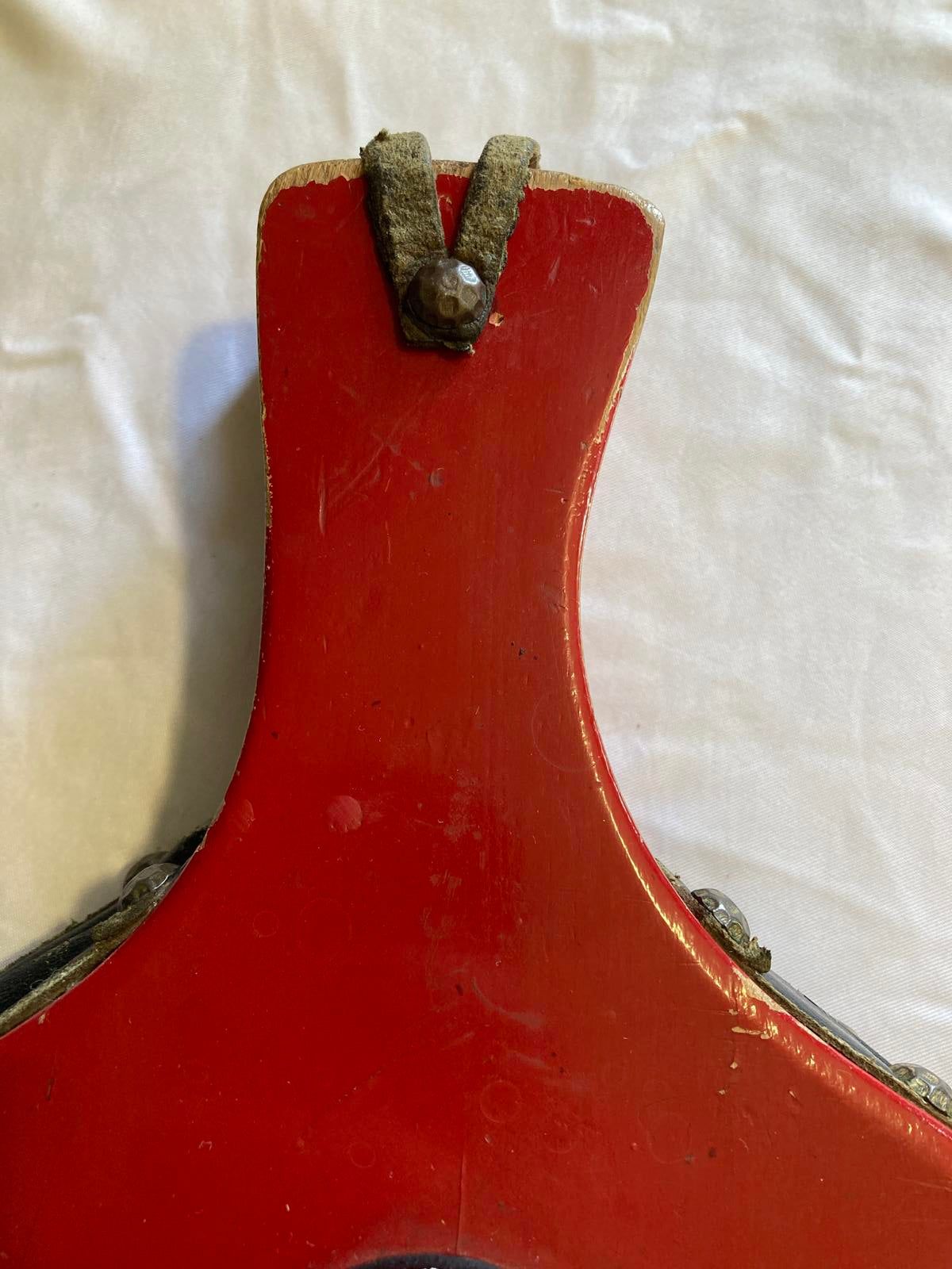 Vintage Red Fireplace Bellows with Eagle Emblem