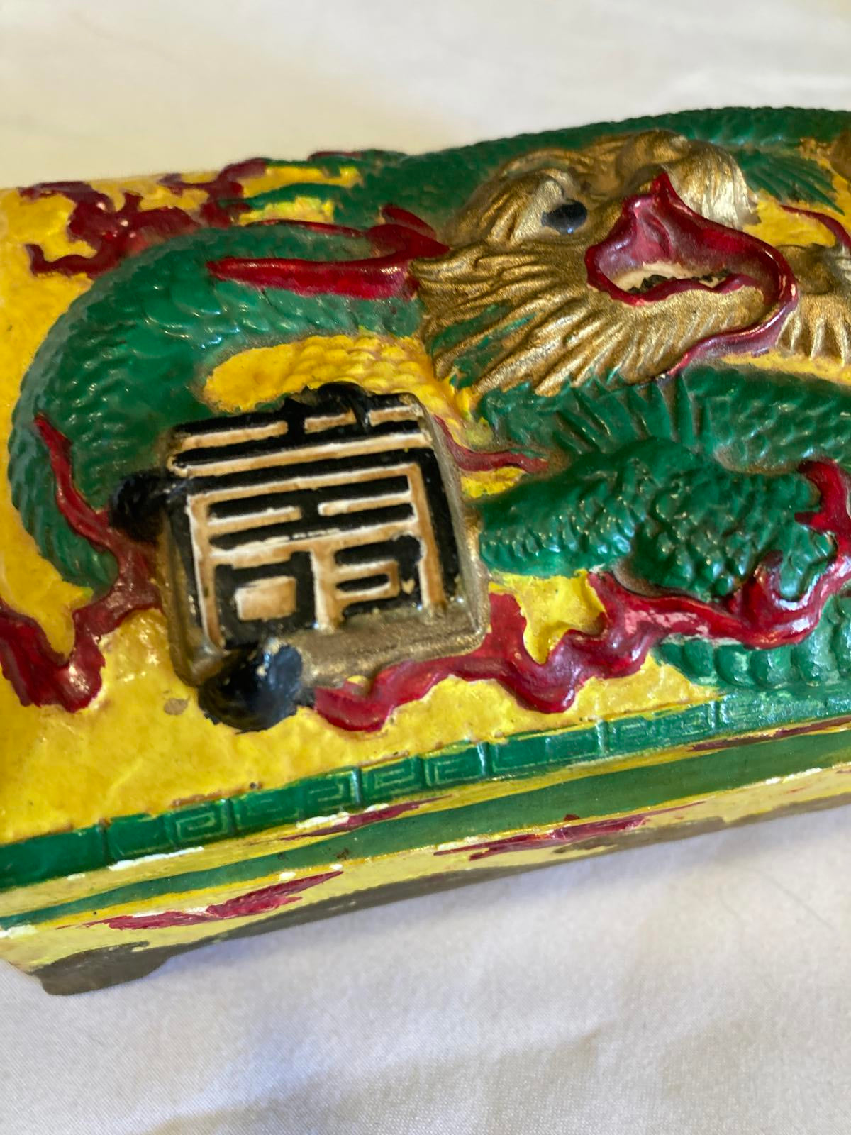 Vintage Dresdencraft Ceramic Dragon Box