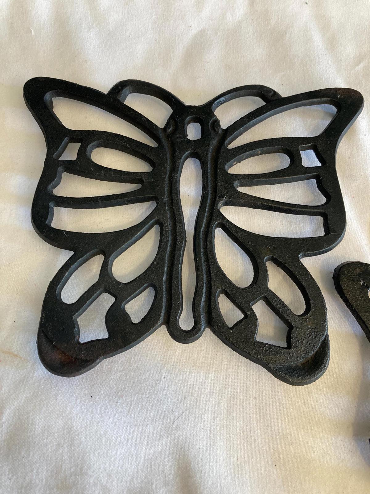 Vintage Cast Iron Butterfly Trivets