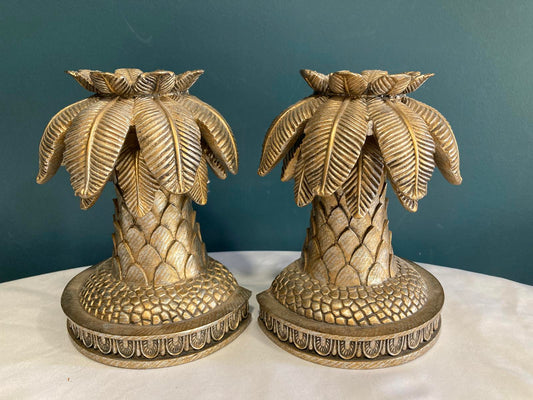 Vintage Ceramic Palm Tree Bookends  | Vintage Finds