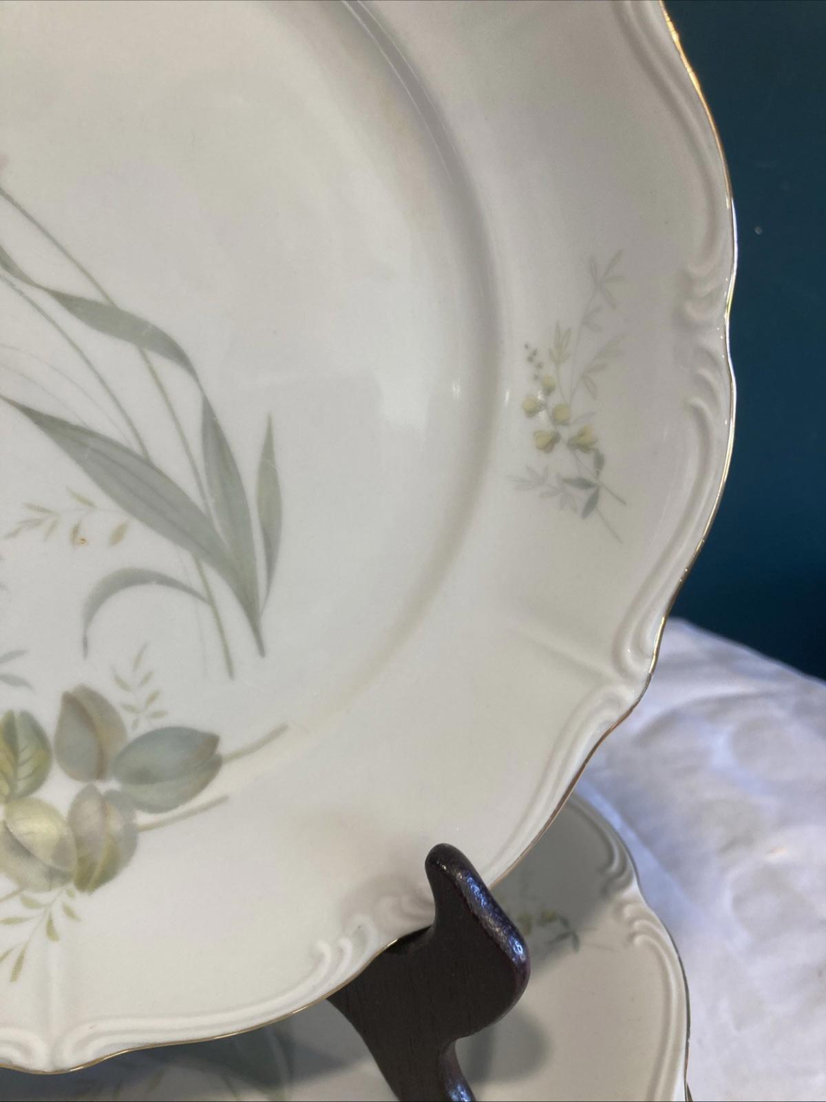 Vintage Forest “Harvest” Thistle Dinner Plate 10” Gold Rim Bavaria Germany, set of 8