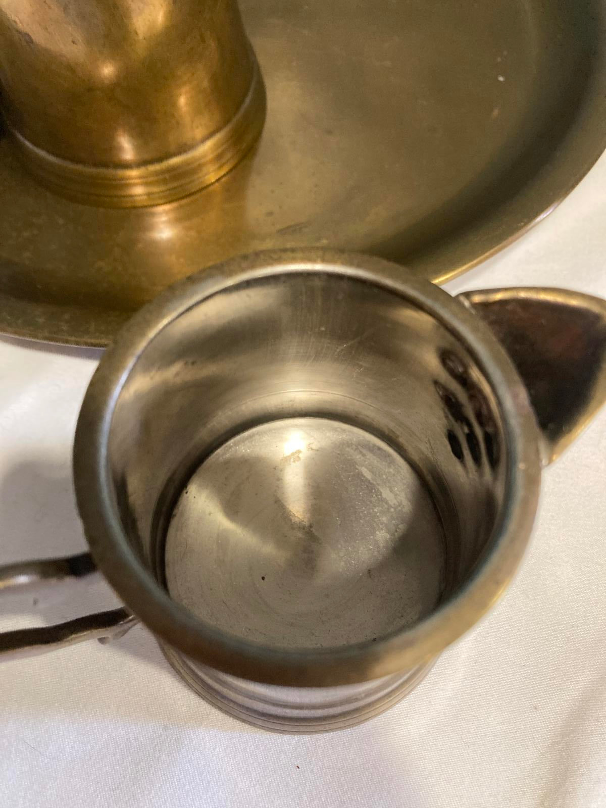 Vintage Gatco Solid Brass Coffee & Tea Set with Tray –Classic Mid-Century Design