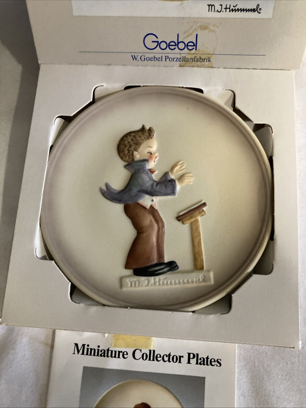 Hummel Goebel 4” Plate Band Leader 1987 Hand Painted #315 W/ Box Vintage Germany