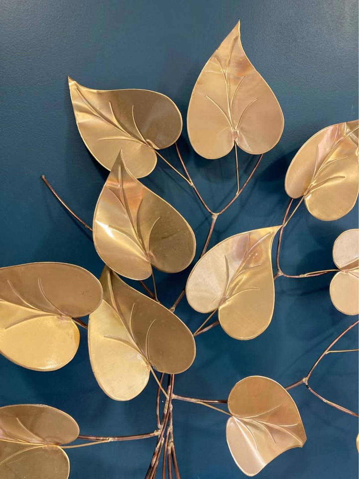Mid Century Gold Tree Wall Decor, Metal Wall Sculpture, Hollywood Regency Wall Art, Vintage Finds