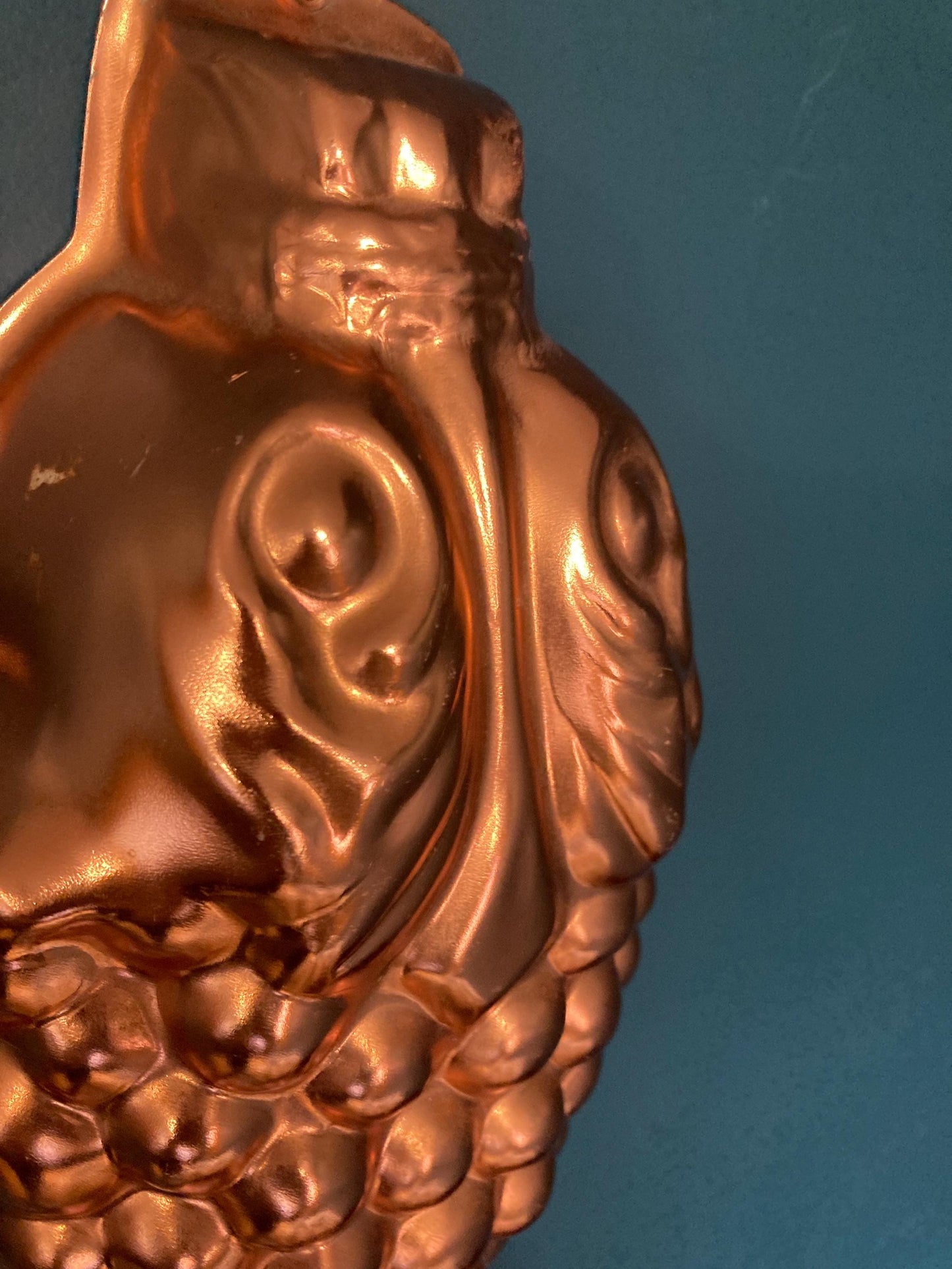 Vintage Copper Grapes Jello or Cake Mold