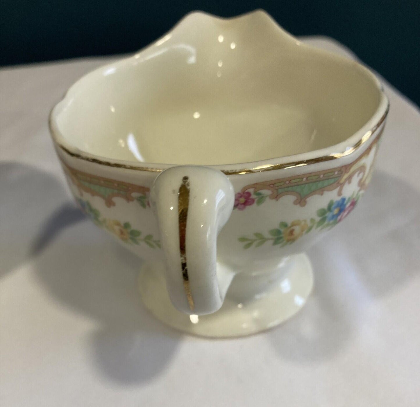 Vintage Clemons Pottery Mildred Covered Sugar Bowl and Creamer Set, Spring Pastel Pottery, Handcrafted Ceramic Serveware, Vintage Finds