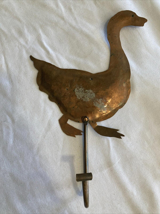 Vintage Duck Hammered Copper Hook|Handmade Decorative Wall Hook|Rustic Farmhouse
