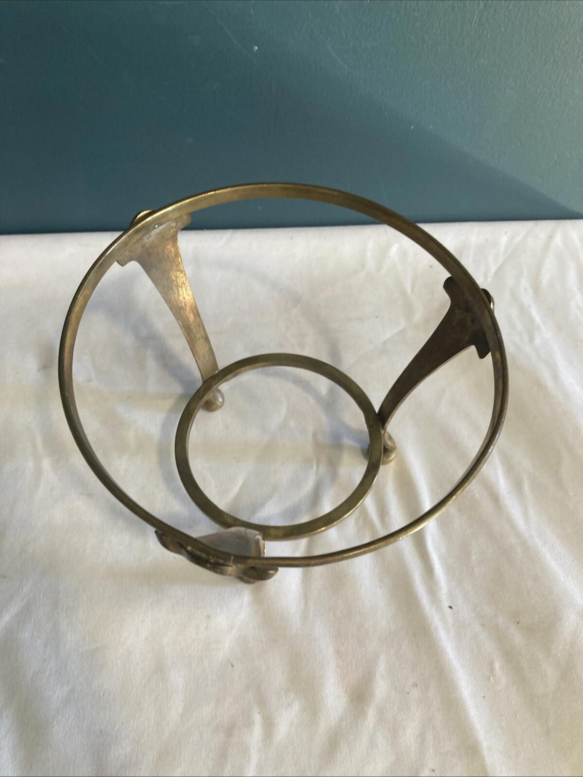 Vintage Solid Brass Footed Bowl Vase Holder