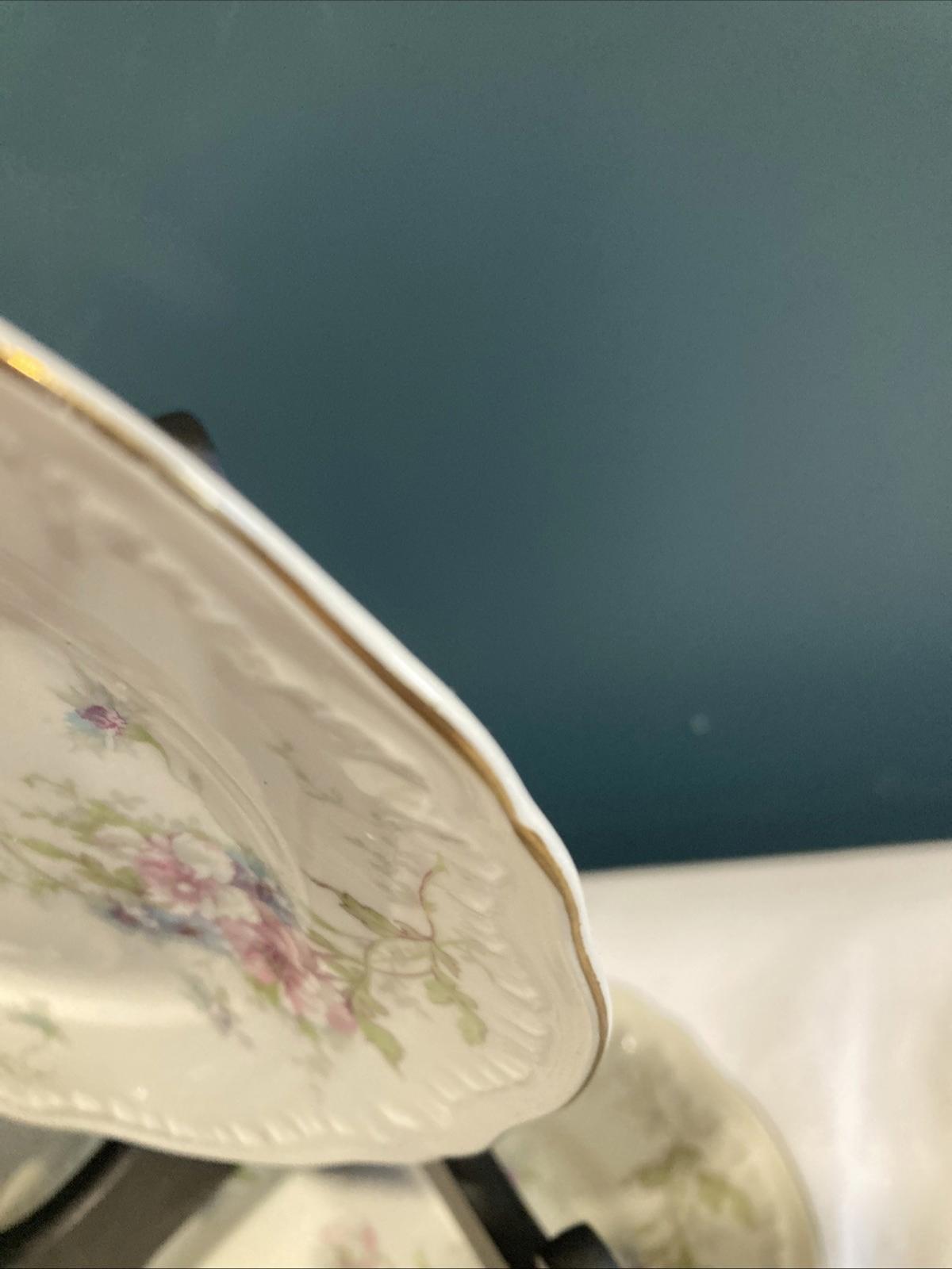 Vintage Theodore Haviland Annette Bread Plate Gold Rim Made in USA, set of 6