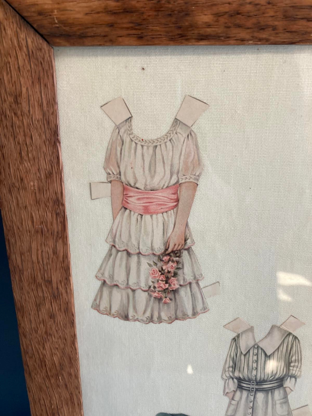 1984 Framed Paper Dolls Vintage Wall Art