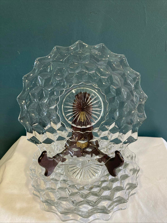 Fostoria Cubist Glass Salad Plates , Set of 4