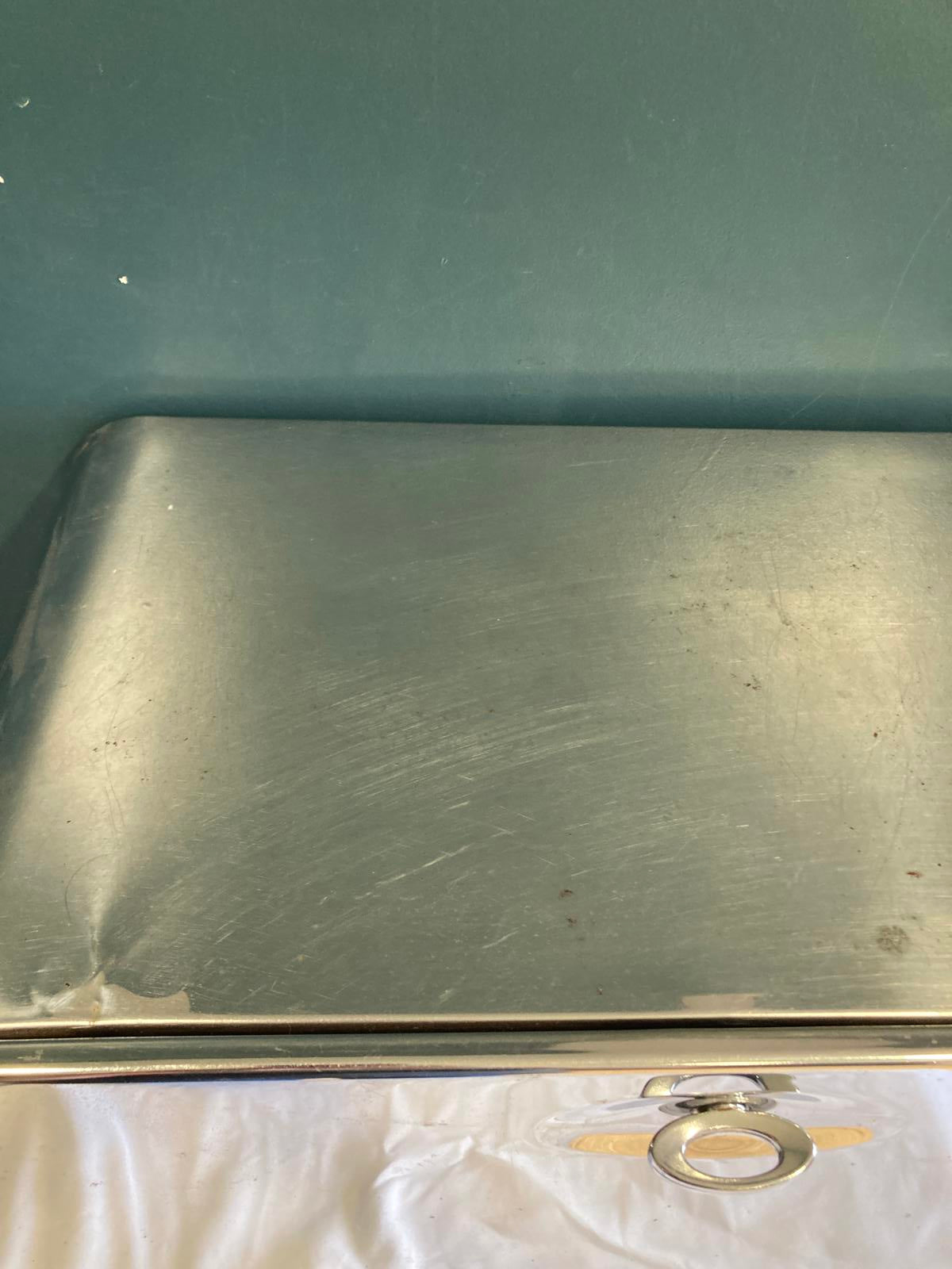 Vintage Chrome Bread Box – Mid-Century Modern Metal Bread Bin