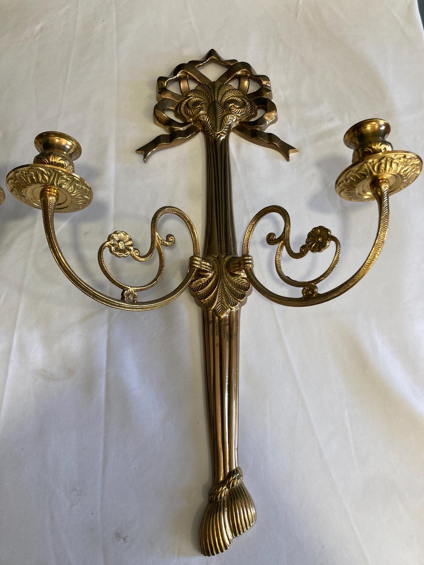 Vintage Solid Brass Candle Sconces