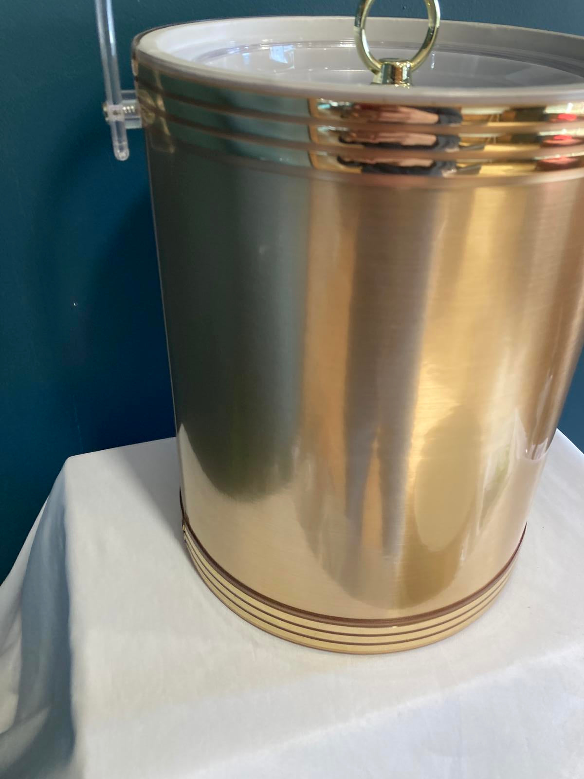 Vintage Gold Ice Bucket Mid Century Barware Made in USA