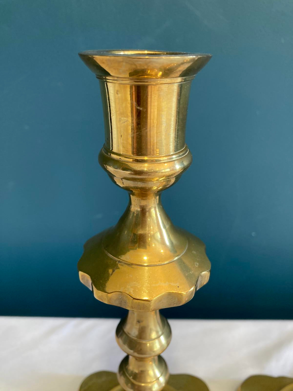 Vintage Carnat Brass Candlestick Pair