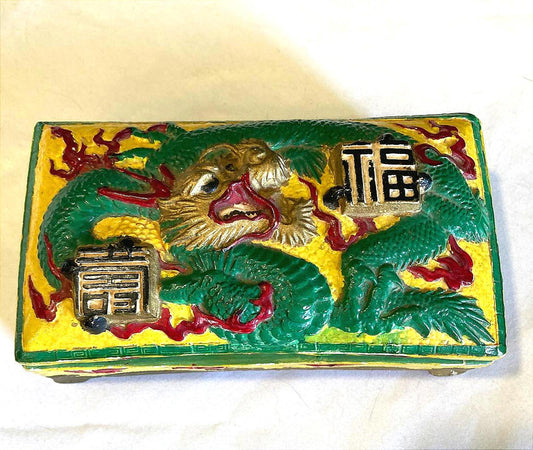 Vintage Dresdencraft Ceramic Dragon Box
