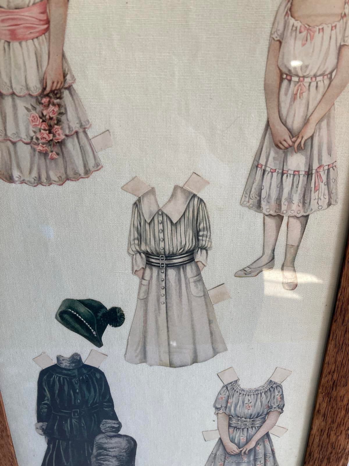 1984 Framed Paper Dolls Vintage Wall Art