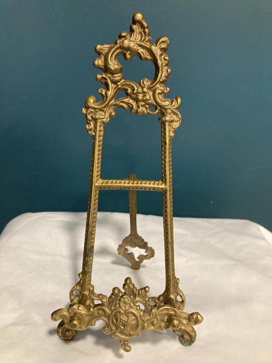 Vintage Solid Brass Ornate Table Easel