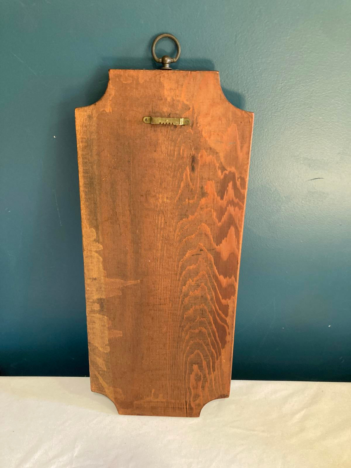 Vintage Midcentury Painted Wood Wall Hanging With Onions and Garlic