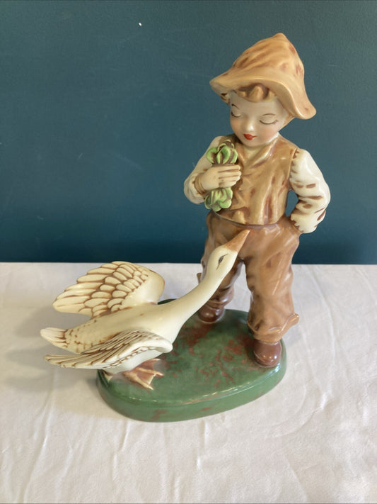Vintage Boy with Goose Holland Figurine Mold