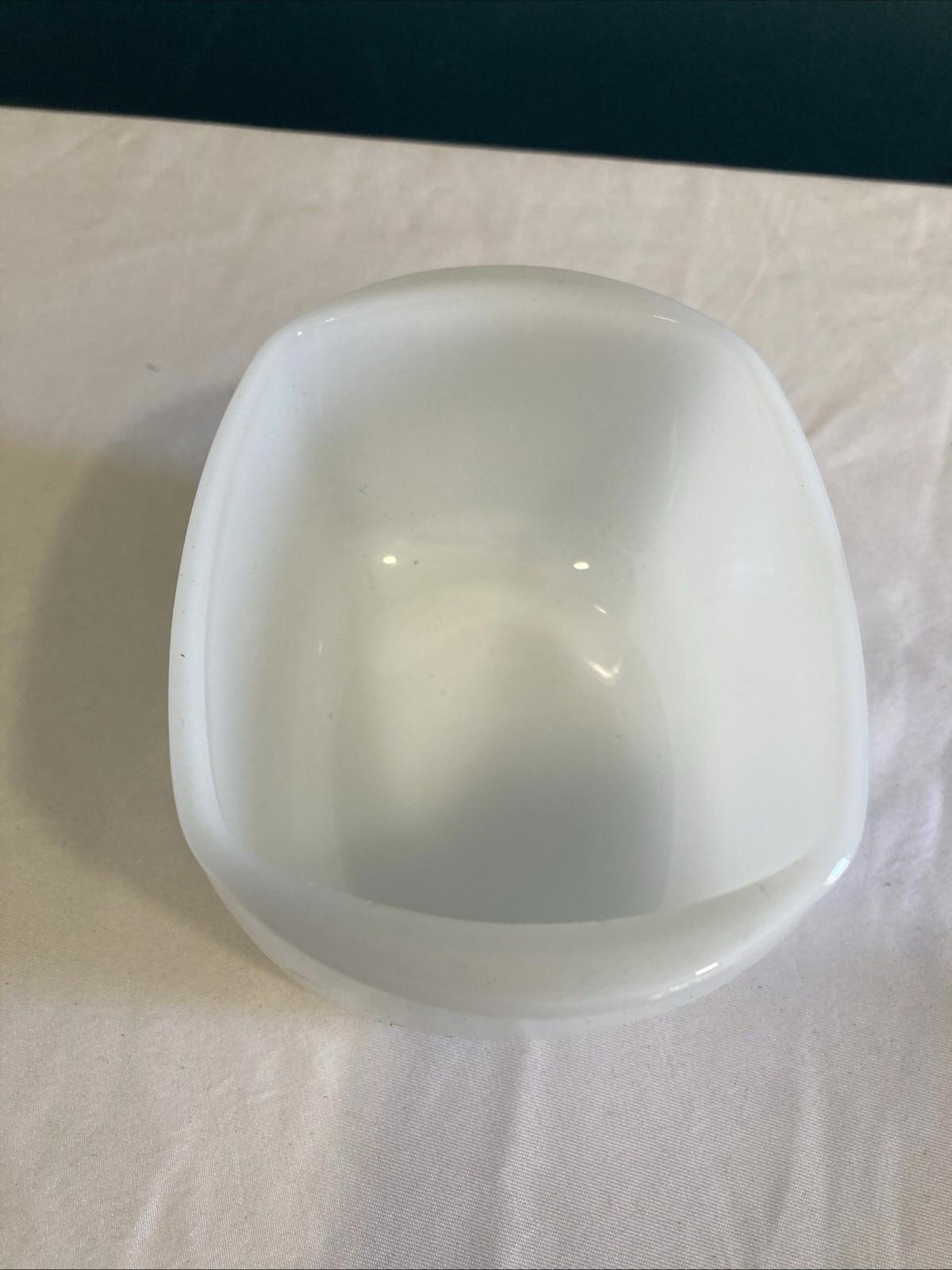 Vintage Fire King White Milk Glass 4" Oven Refrigerator Dish with Lid